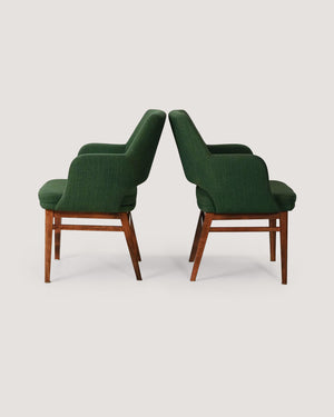 Coppia di poltroncine verdi Oslosund di Kinnarps anni ’50