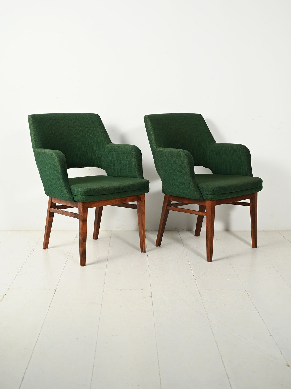 Coppia di poltroncine verdi Oslosund di Kinnarps anni ’50 4