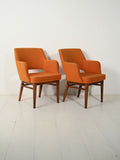 Coppia di poltroncine Oslosund di Kinnarps arancioni anni ’50 2