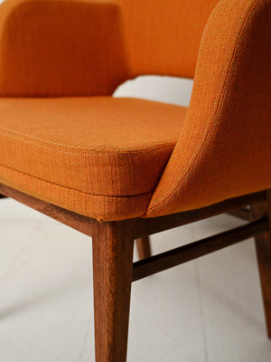 Coppia di poltroncine Oslosund di Kinnarps arancioni anni ’50 5