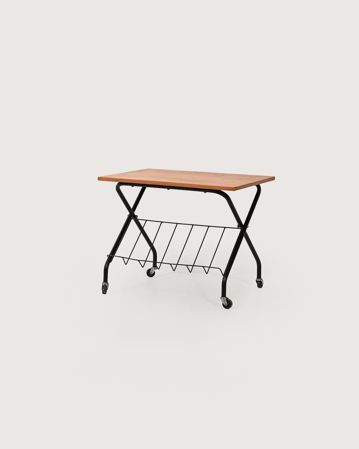 Tavolino scandinavo con portariviste, anni 60–70