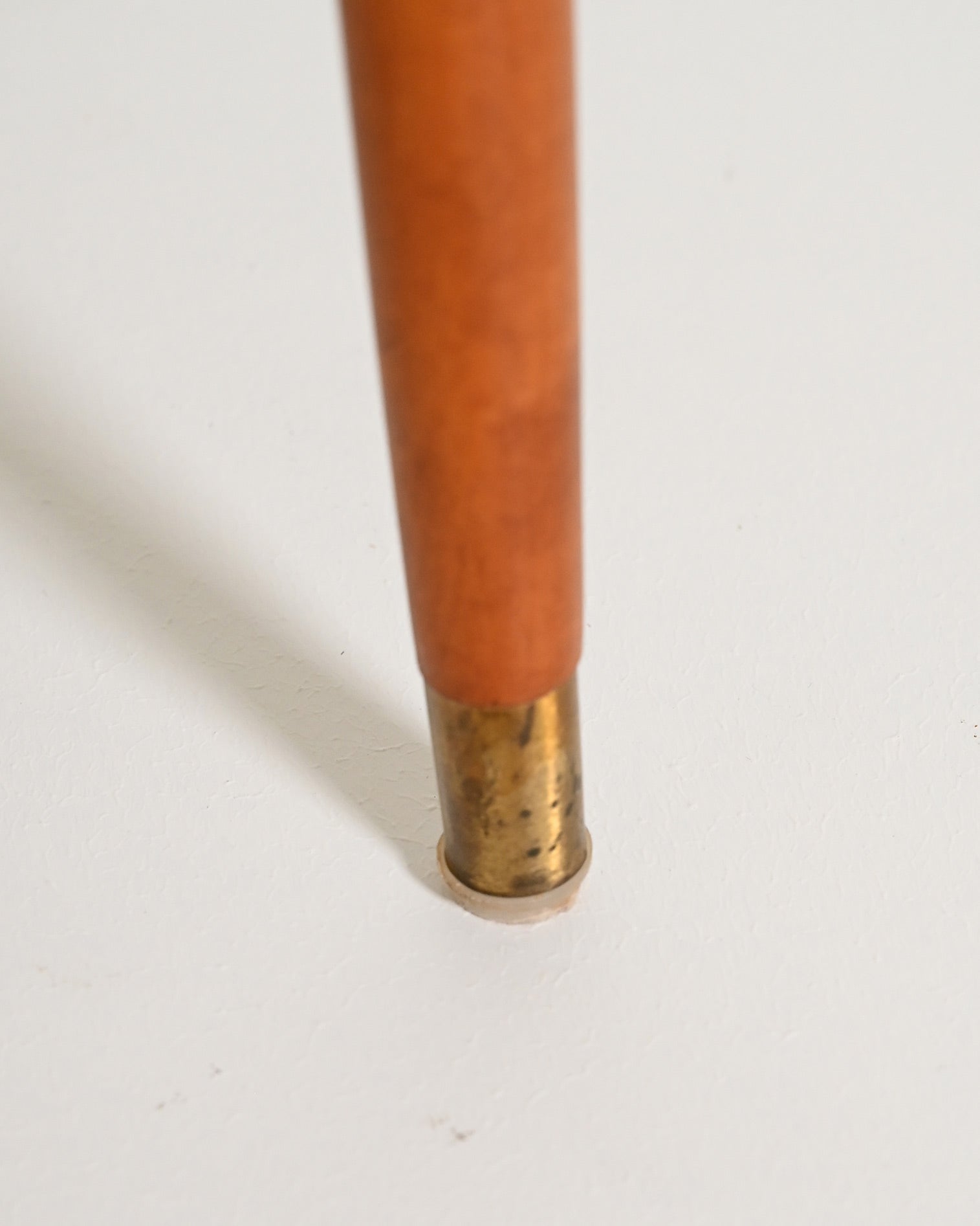 Sgabello imbottito in teak, anni '50