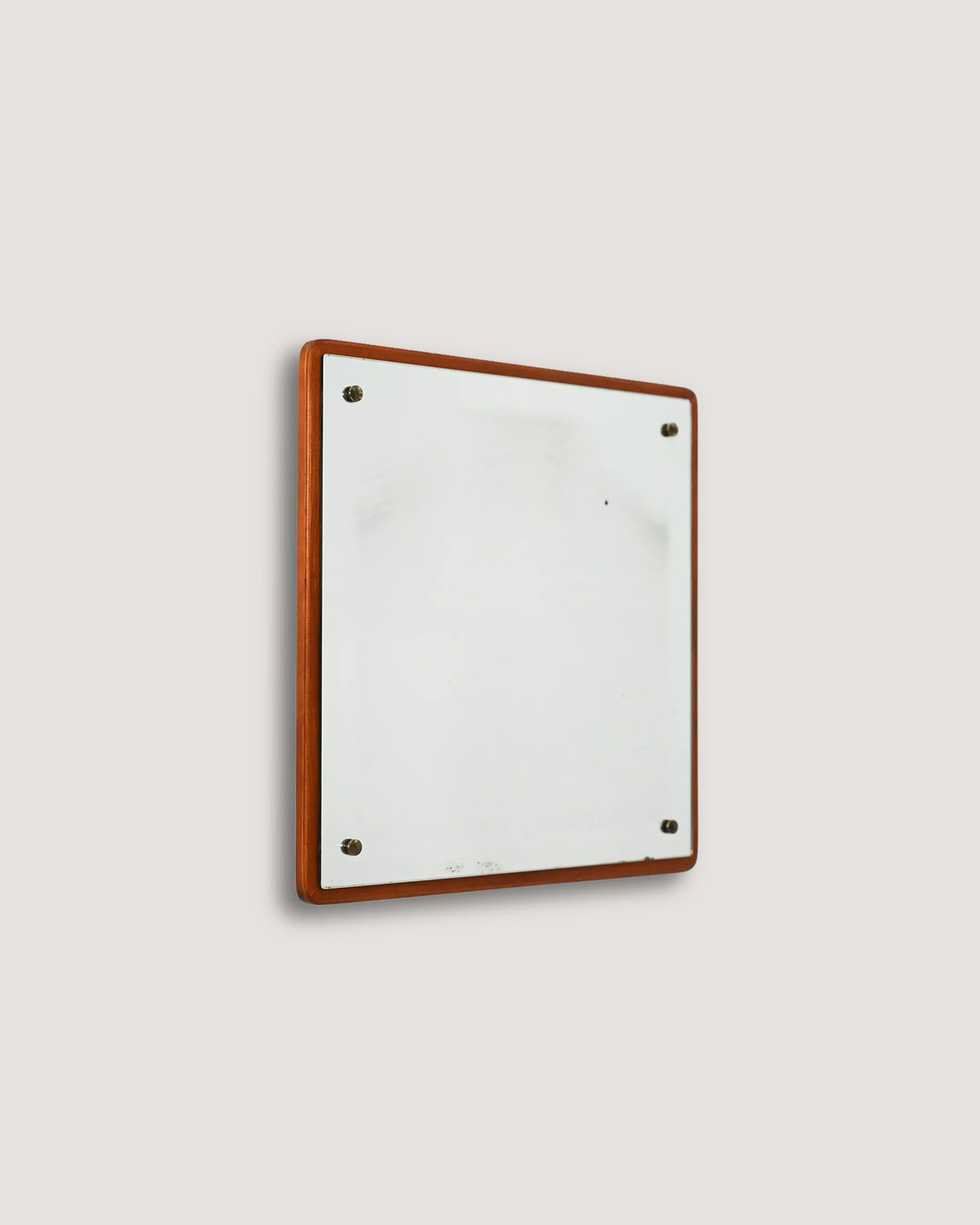 Specchio quadrato anni 60–70 in teak