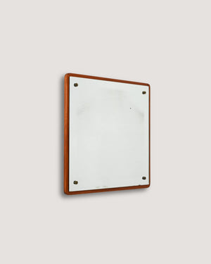 Specchio quadrato anni 60–70 in teak