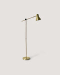 Lampada da terra scandinava in ottone con braccio regolabile