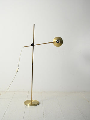 Lampada da terra scandinava in ottone con braccio regolabile 3
