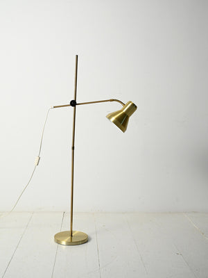 Lampada da terra scandinava in ottone con braccio regolabile 4