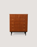 Cassettiera scandinava vintage con doppio cassetto superiore
