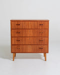 Cassettiera svedese in teak, anni ’60