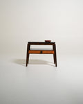 Comodino scandinavo in teak e legno scuro, anni '50