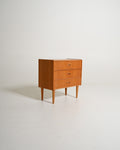 Comodino scandinavo con tre cassetti, anni '50/'60