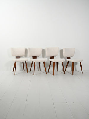 Set di quattro sedie scandinave in lana bouclé 1