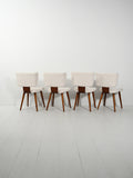 Set di quattro sedie scandinave in lana bouclé 2