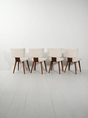 Set di quattro sedie scandinave in lana bouclé 2
