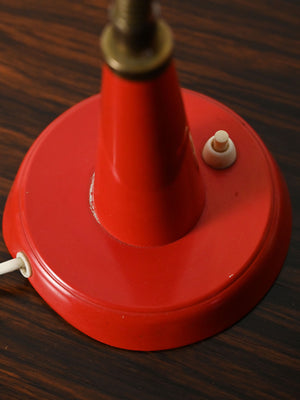 Lampada da tavolo rossa prodotta da Gemi rossa anni ’60 7