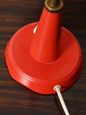 Lampada da tavolo rossa prodotta da Gemi rossa anni ’60 8