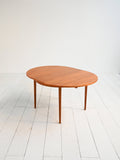 Tavolo rotondo allungabile scandinavo teak anni ’60 3