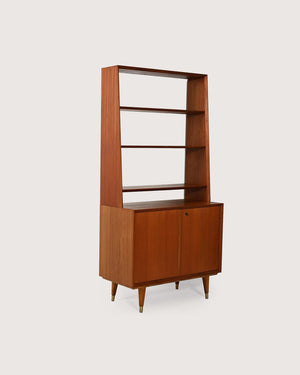 Libreria scandinava con cabinet, anni 50/61