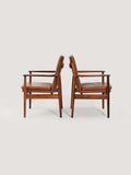 Coppia di poltrone "Ark" di Arne Vodder in pelle