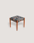 Sgabello scandinavo in teak con seduta imbottita, anni ’60/’70