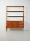 Libreria scandinava in teak con scrivania estraibile 1