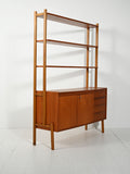 Libreria scandinava in teak con scrivania estraibile 3