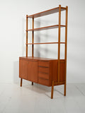 Libreria scandinava in teak con scrivania estraibile 4