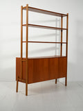 Libreria scandinava in teak con scrivania estraibile 5
