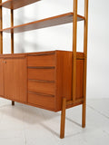Libreria scandinava in teak con scrivania estraibile 8