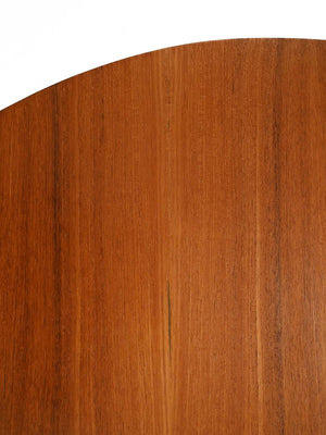 Tavolo rotondo scandinavo in teak con base in metallo 2