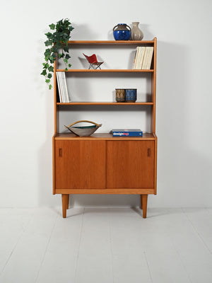 Libreria scandinava anni 60 in teak con vano contenitore