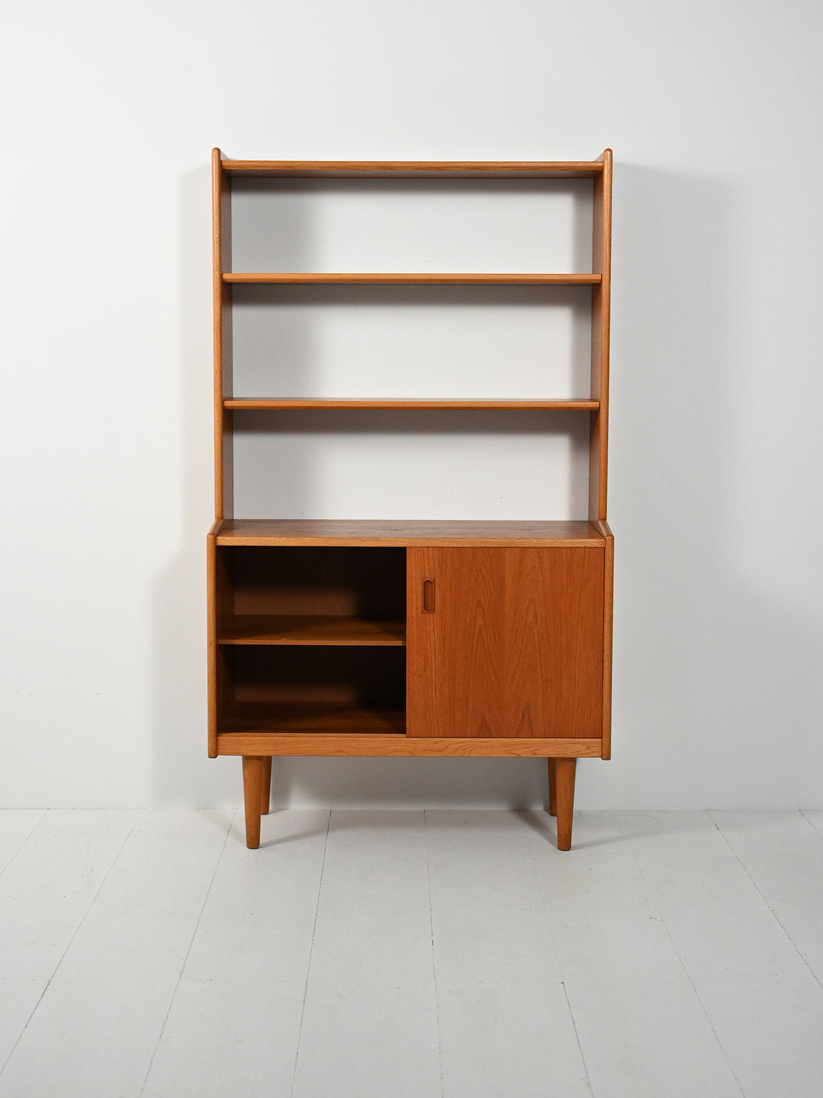 Libreria scandinava anni 60 in teak con vano contenitore 3