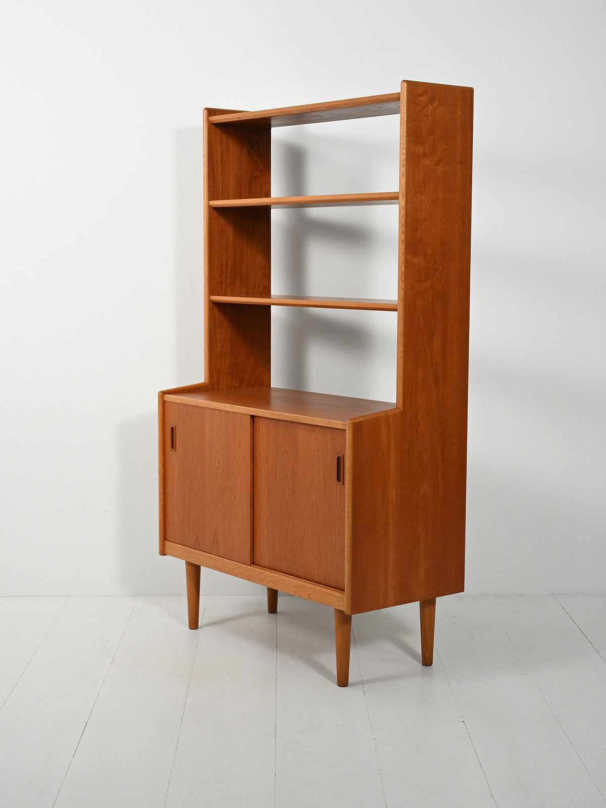 Libreria scandinava anni 60 in teak con vano contenitore 5