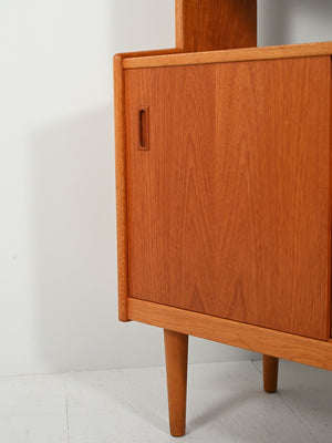 Libreria scandinava anni 60 in teak con vano contenitore 8