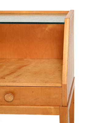Comodino scandinavo vintage in radica di betulla 5