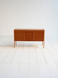 Sideboard scandinavo con scrittoio a scomparsa in teak, anni ’60 1