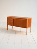 Sideboard scandinavo con scrittoio a scomparsa in teak, anni ’60 4