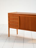 Sideboard scandinavo con scrittoio a scomparsa in teak, anni ’60 7