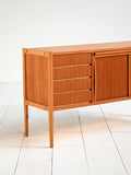 Sideboard scandinavo con scrittoio a scomparsa in teak, anni ’60 8