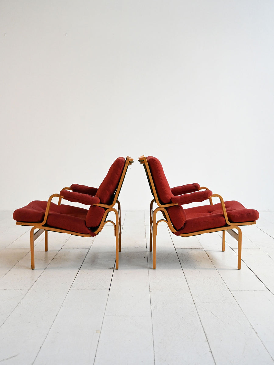 Coppia di poltrone “Ingrid” di Bruno Mathsson per Dux, anni ’60