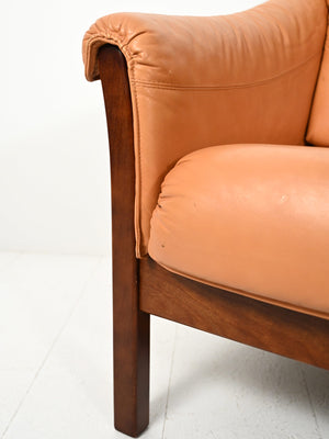 Coppia di poltrone scandinave anni Cinquanta in pelle 4