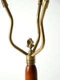 Lampada da terra scandinava a tre bracci in teak e ottone, anni 40–50 5