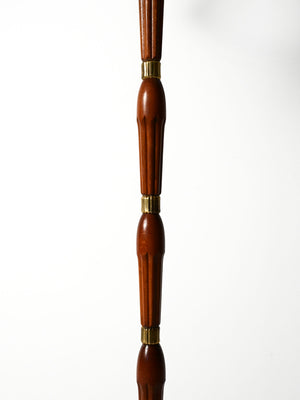 Lampada da terra scandinava a tre bracci in teak e ottone, anni 40–50 12