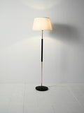 Lampada da terra scandinava in legno nero e ottone