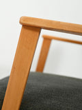 Coppia di Poltrone scandinave in faggio con tappezzeria grigia 6