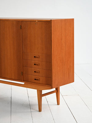 Highboard scandinavo in teak, anni ’50–’60 3