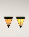 Coppia di applique scandinave coniche in metallo e bachelite, anni ’50/’60