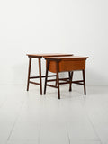 Coppia di coffee table scandinavi ad incastro con porta lana 2