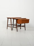 Coppia di coffee table scandinavi ad incastro con porta lana 3