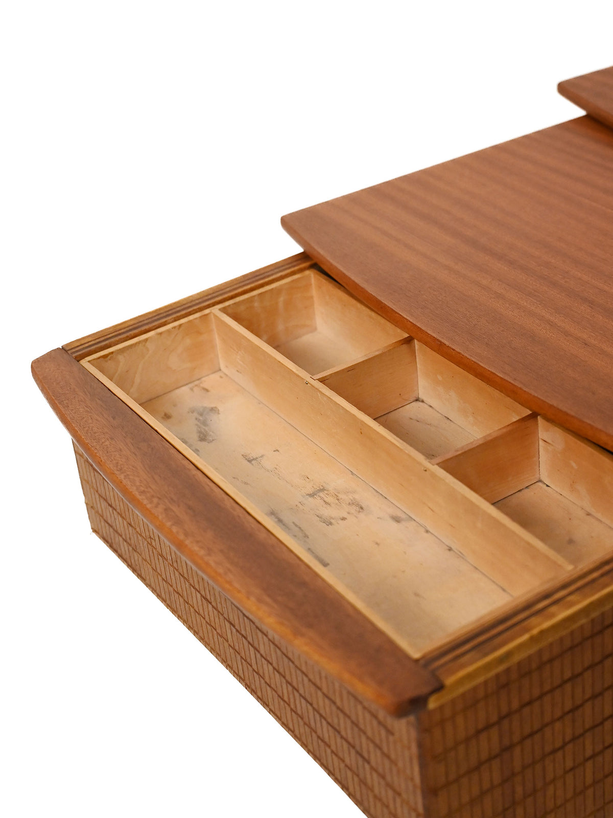 Coppia di coffee table scandinavi ad incastro con porta lana 10